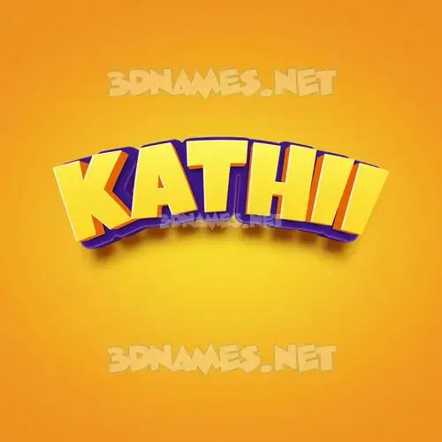 kathii in Orange Toon style - 3D name wallpaper
