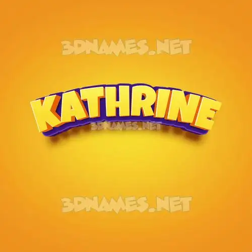 kathrine in Orange Toon style - 3D name wallpaper