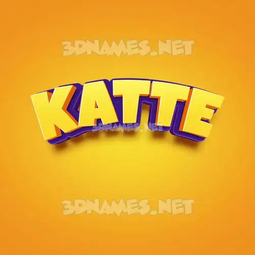 katte in Orange Toon style - 3D name wallpaper katte in Orange Toon style - 3D name wallpaper