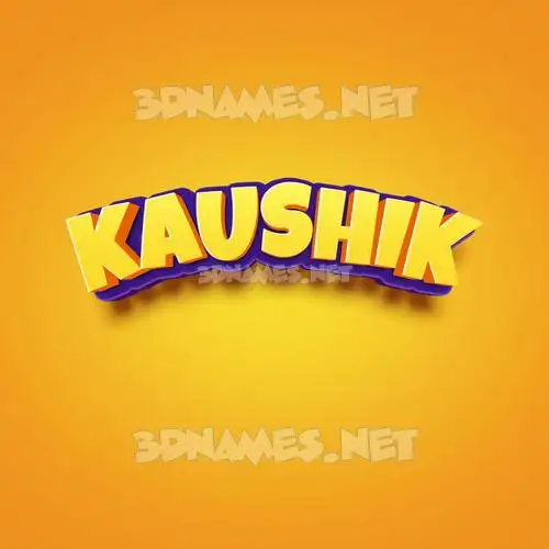 kaushik in Orange Toon style - 3D name wallpaper