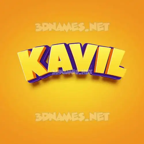 kavil in Orange Toon style - 3D name wallpaper