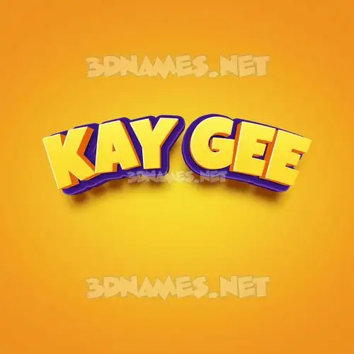 kay gee in Orange Toon style - 3D name wallpaper