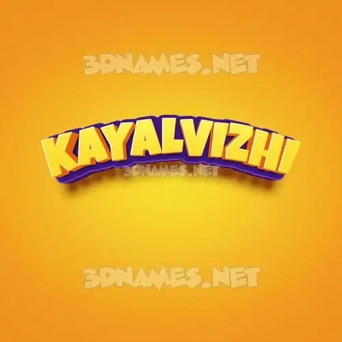 kayalvizhi in Orange Toon style - 3D name wallpaper