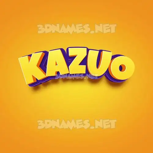 kazuo in Orange Toon style - 3D name wallpaper