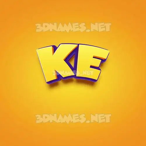 ke in Orange Toon style - 3D name wallpaper