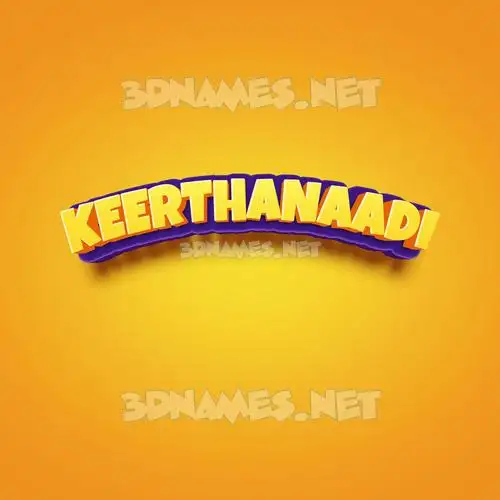 keerthanaadi in Orange Toon style - 3D name wallpaper