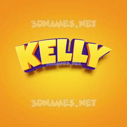 kelly in Orange Toon style - 3D name wallpaper