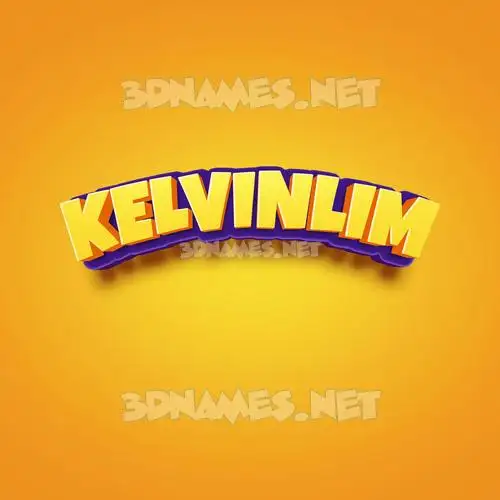kelvinlim in Orange Toon style - 3D name wallpaper