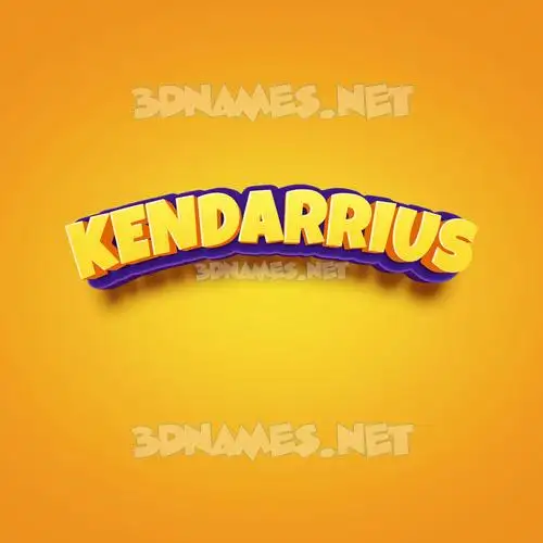 kendarrius in Orange Toon style - 3D name wallpaper