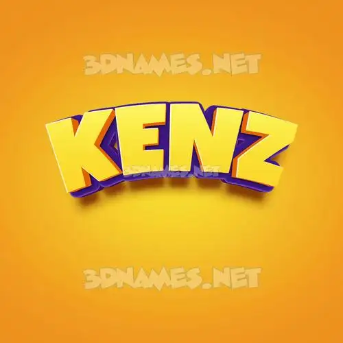 kenz in Orange Toon style - 3D name wallpaper
