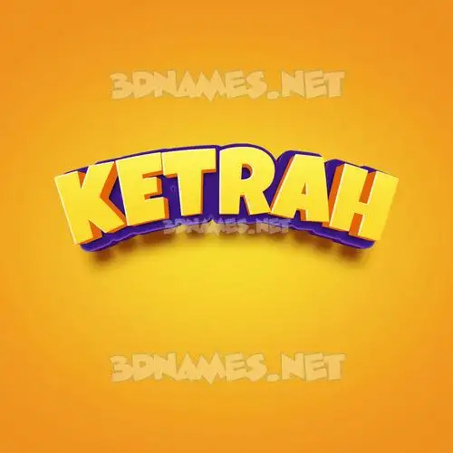 ketrah in Orange Toon style - 3D name wallpaper