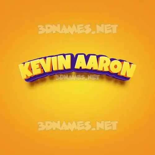 kevin aaron in Orange Toon style - 3D name wallpaper