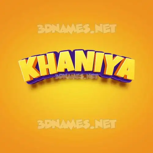 khaniya in Orange Toon style - 3D name wallpaper