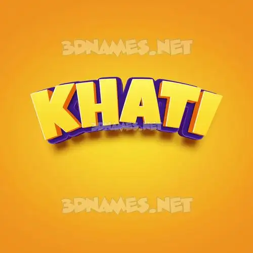 khati in Orange Toon style - 3D name wallpaper