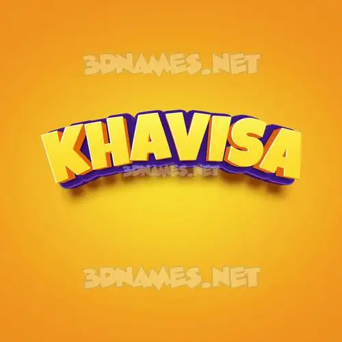 khavisa in Orange Toon style - 3D name wallpaper