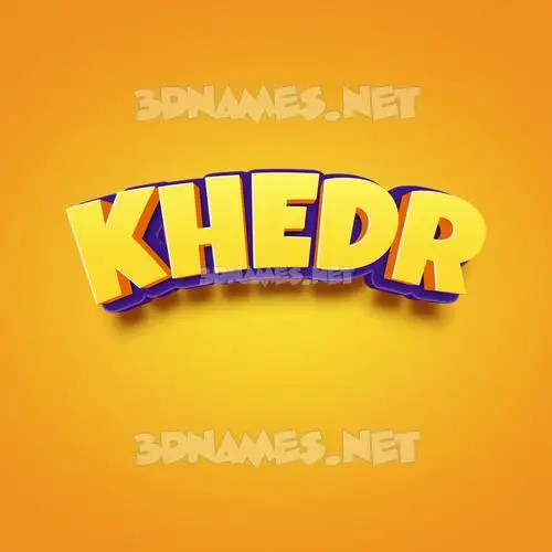 khedr in Orange Toon style - 3D name wallpaper