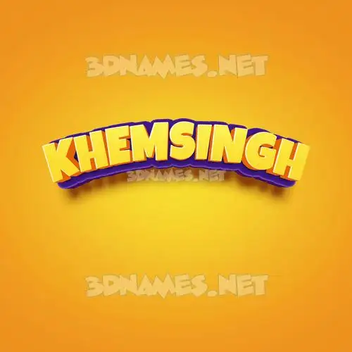 khemsingh in Orange Toon style - 3D name wallpaper
