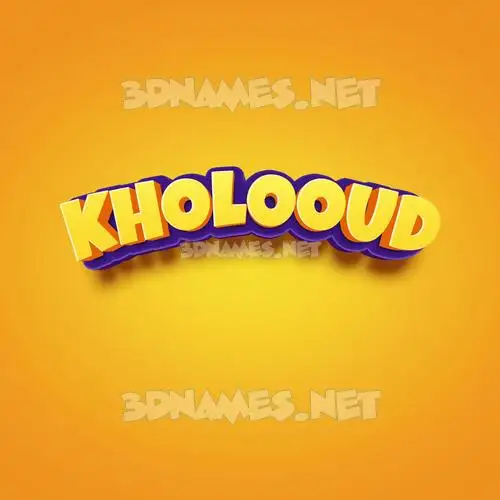 kholooud in Orange Toon style - 3D name wallpaper