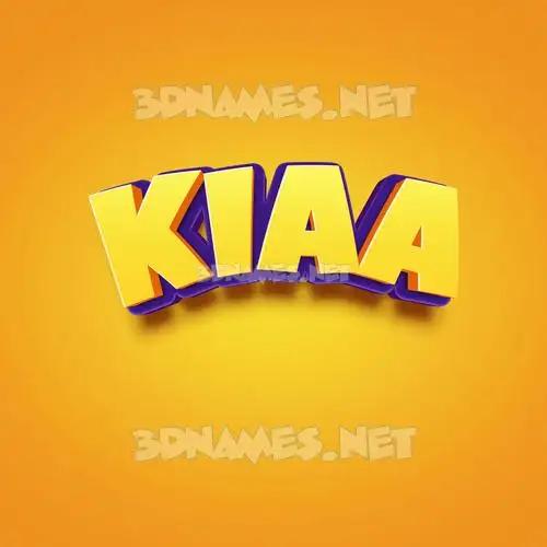 kiaa in Orange Toon style - 3D name wallpaper