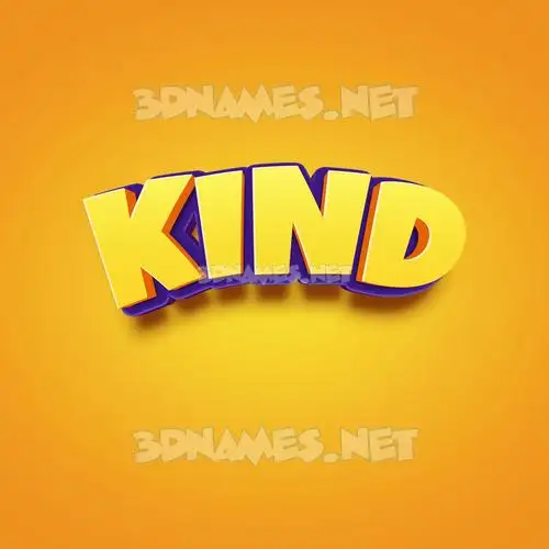 kind in Orange Toon style - 3D name wallpaper