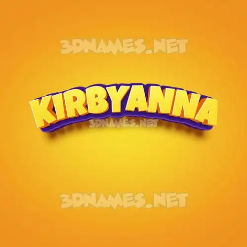 kirbyanna in Orange Toon style - 3D name wallpaper
