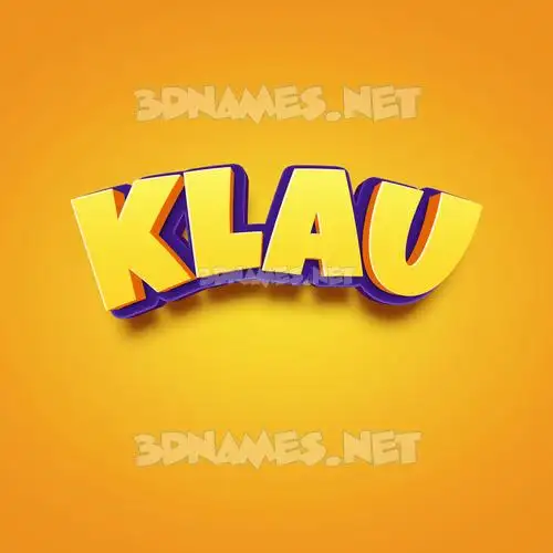 klau in Orange Toon style - 3D name wallpaper