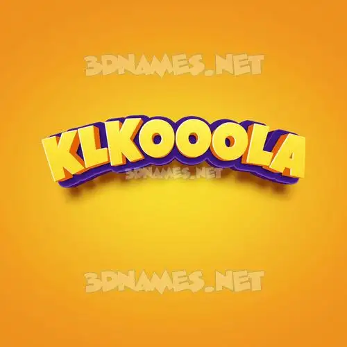 klkooola in Orange Toon style - 3D name wallpaper