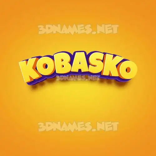 kobasko in Orange Toon style - 3D name wallpaper