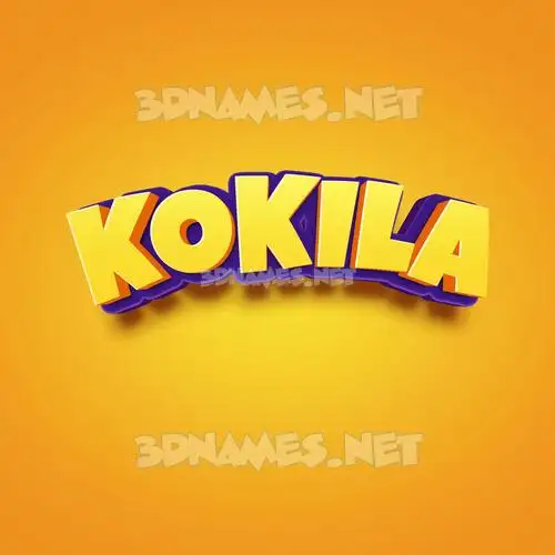 kokila in Orange Toon style - 3D name wallpaper kokila in Orange Toon style - 3D name wallpaper