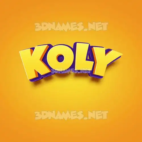 koly in Orange Toon style - 3D name wallpaper koly in Orange Toon style - 3D name wallpaper