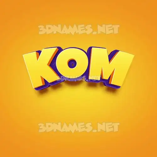 kom in Orange Toon style - 3D name wallpaper kom in Orange Toon style - 3D name wallpaper