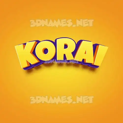 korai in Orange Toon style - 3D name wallpaper korai in Orange Toon style - 3D name wallpaper