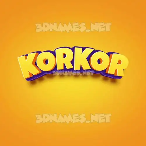 korkor in Orange Toon style - 3D name wallpaper korkor in Orange Toon style - 3D name wallpaper