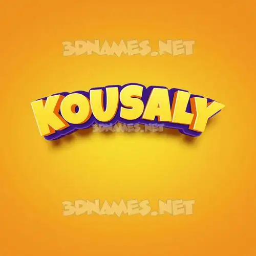 kousaly in Orange Toon style - 3D name wallpaper