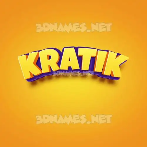 kratik in Orange Toon style - 3D name wallpaper kratik in Orange Toon style - 3D name wallpaper