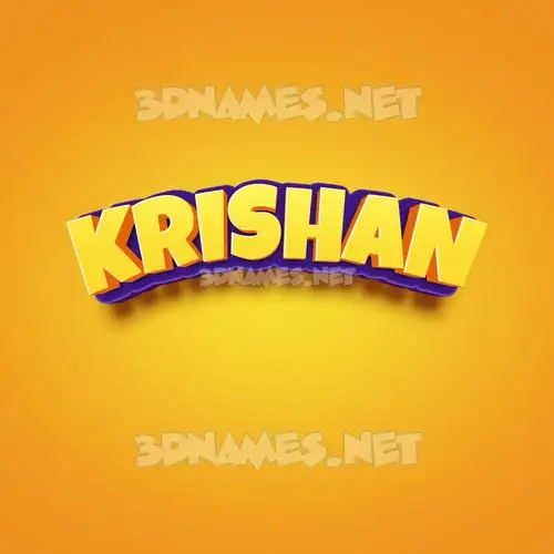 krishan in Orange Toon style - 3D name wallpaper