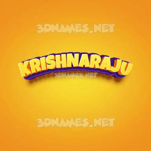krishnaraju in Orange Toon style - 3D name wallpaper