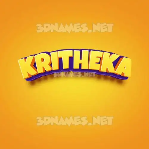 kritheka in Orange Toon style - 3D name wallpaper kritheka in Orange Toon style - 3D name wallpaper