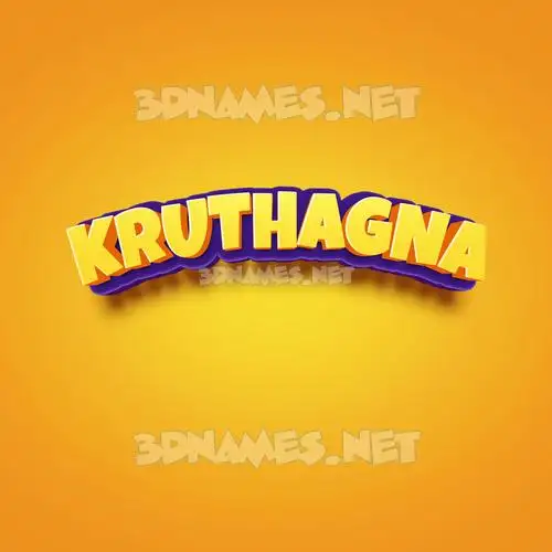 kruthagna in Orange Toon style - 3D name wallpaper