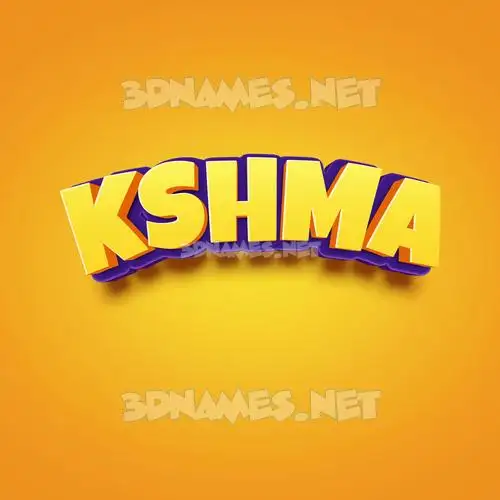 kshma in Orange Toon style - 3D name wallpaper