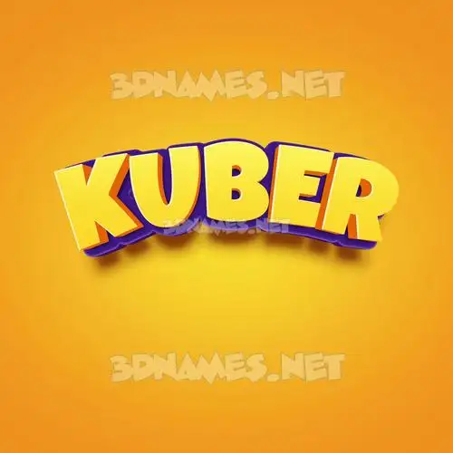 kuber in Orange Toon style - 3D name wallpaper