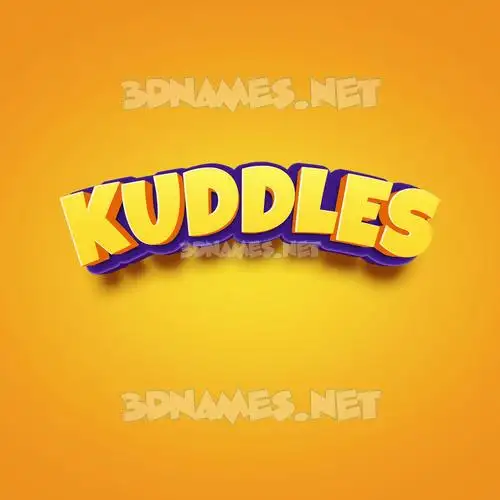 kuddles in Orange Toon style - 3D name wallpaper