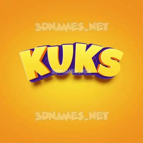 kuks in Orange Toon style - 3D name wallpaper