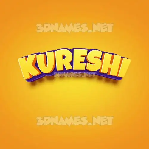 kureshi in Orange Toon style - 3D name wallpaper