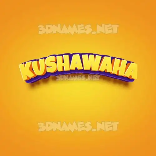 kushawaha in Orange Toon style - 3D name wallpaper