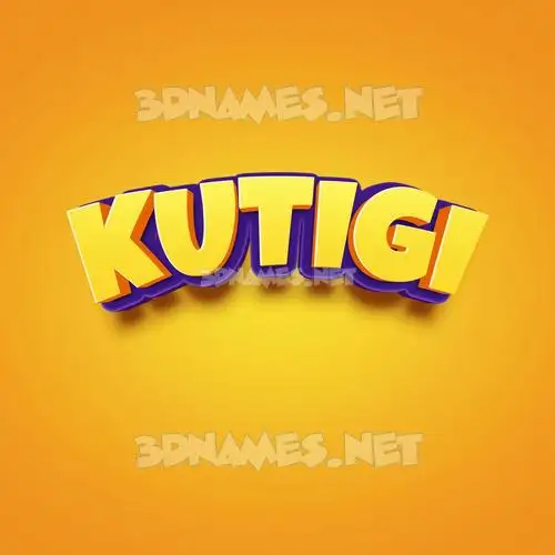 kutigi in Orange Toon style - 3D name wallpaper