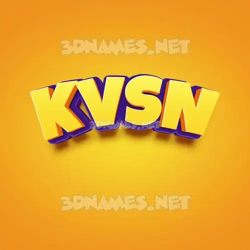 kvsn in Orange Toon style - 3D name wallpaper