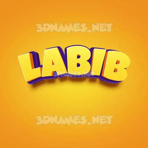 labib in Orange Toon style - 3D name wallpaper