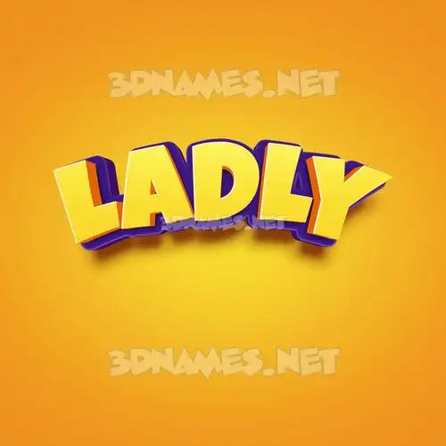 ladly in Orange Toon style - 3D name wallpaper ladly in Orange Toon style - 3D name wallpaper
