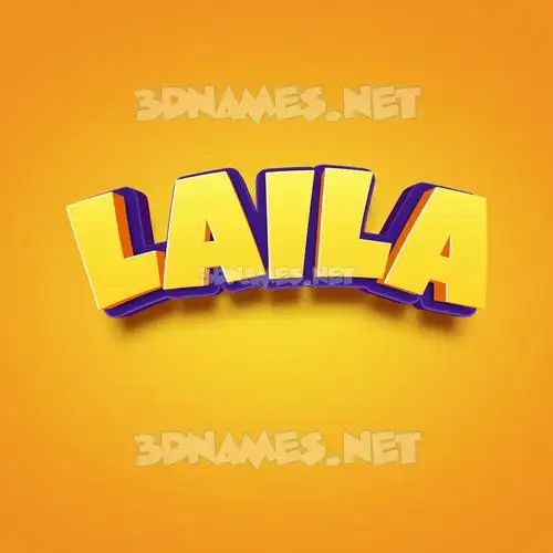 laila in Orange Toon style - 3D name wallpaper